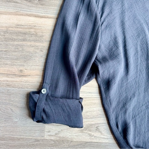 Side-Tie Coverup Lightweight Gauzy Button-down Shirt - Size XL - Picture 7 of 11